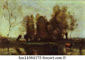 1855 Oil On Canvas The Hermitage Art Print - Trees On A Swamp