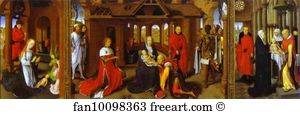 Triptych The Nativity Art Print - Triptych: The Nativity, The Adoration Of The Magi, The Presentation In The Temple