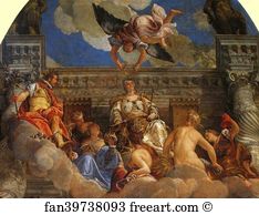 1583 Oil On Canvas Palazzo Ducale Art Print - Triumph Of Venice. Detail