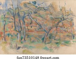 Provence Art Print - Trær Og Hus, Provence