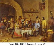 1640 Art Print - Twelfth Night (The King Drinks)