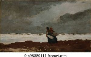 Figure Art Print - Two Figures By The Sea