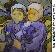 Little Girl Art Print - Two Little Girls