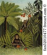 Jungle Art Print - Two Monkeys In The Jungle