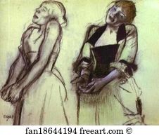 80 Art Print - Two Studies Of Cafe Concert Singers