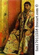 Fedorovich Art Print - Tzar Mikhail Fedorovich Holding Council With The Boyars In His Royal Chamber. Detail