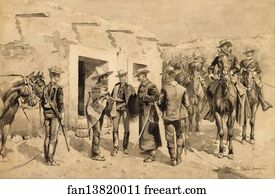 Rio Art Print - U. S. Cavalry Hunting Garza Men On The Rio Grande
