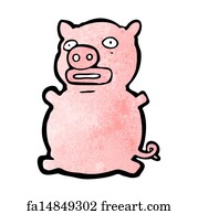 Free art print of Ugly Pig. The profile of a pig, revealing a huge snout  and rotten teeth. | FreeArt | fa165143