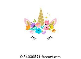 free art print of unicorn head with flowers card and shirt design unicorn cute illustration card and shirt design freeart fa54230568