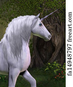 Free art print of Fairy rides Unicorn. A fairy rides a wild white