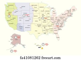 free art print of world city time zone clocks and globes four clocks and globes for world time zones with city name signs freeart fa3090970