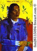 Tiare Art Print - Vahine No Te Tiare (Woman With A Flower)