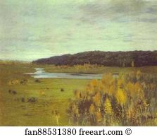Pastel On Paper The Russian Museum Art Print - Valley Of The River. Autumn
