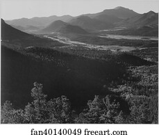 Surroundings Art Print - Valley Surrounded By Mountains, "in Rocky Mountain National Park, "colorado. Photographs Of National Parks And Monuments, Compiled 1941 - 1942, Documenting The Period Ca. 1933 - 1942.