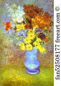 Daisy Art Print - Vase With Daisies And Anemones