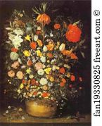 Oil On Wood Art Museum Art Print - Vase With Flowers
