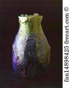 1890s Majolica The State Art Museum Abramtsevo Art Print - Vase