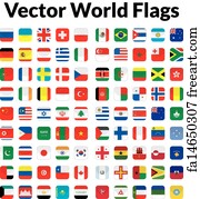 World Flags Art Print - Vector World Flags