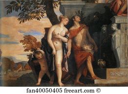 150 Art Print - Venus And Mercury Present Eros And Anteros To Jupiter