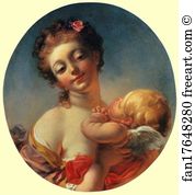 Refusing Art Print - Venus Refusing Cupid A Kiss