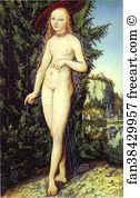 1529 Oil On Wood Louvre Art Print - Venus Standing In A Landscape