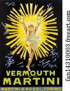 Leonetto Cappiello Art Print - Vermouth Martini / Martini & Rossi - Torino