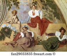 461 X 990 Cm Villa Medicea Art Print - Vertumnus And Pomona. Detail