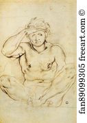 Black Chalk Galleria Degli Uffizi Art Print - Vertumnus And Pomona