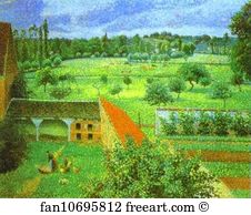 Eragny Art Print - View From The Artist's Window At Eragny