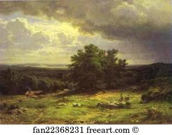 Ivan Shishkin Art Print - View Near Dusseldorf