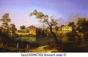 Perhaps Art Print - View Of A River, Perhaps In Padua