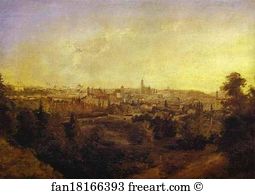 1833 Oil On Canvas The Russian Museum Art Print - View Of A Town (Grodno? )