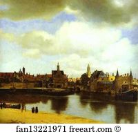Jan Vermeer Art Print - View Of Delfi
