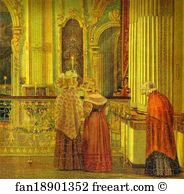 Alexey Tyranov Art Print - View Of The Big Church Of The Winter Palace. Detail