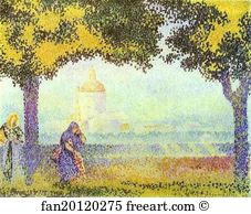 Henri Edmond Cross Delacroix Art Print - View Of The Church Of Santa Maria Degli Angeli Near Assisi