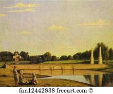 Grigoriy Soroka Art Print - View Of The Dam In The Estate Of Spasskoe