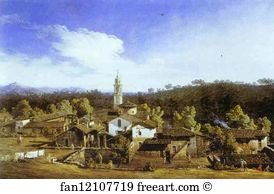 1744 Oil On Canvas Brera Art Print - View Of The Gazzada