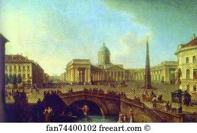 Tretyakov Art Print - View Of The Kazan Cathedral In St. Petersburg