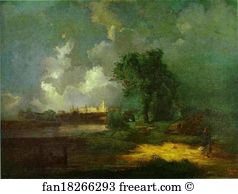 1851 Art Print - View Of The Kremlin From The Krimsky Bridge In Inclement Weather