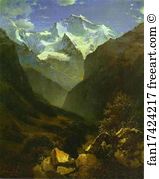 1862 Oil On Canvas The Russian Museum Art Print - View Of The Swiss Alps From Interlaken