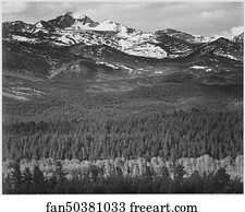 Rocky Mountain National Park Art Print - View Of Trees And Snow-Capped Mountains, "long's Peak From Road, Rocky Mountain National Park, " Colorado. Photographs Of National Parks And Monuments, Compiled 1941 - 1942, Documenting The Period Ca. 1933 - 1942.