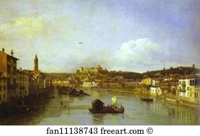 1747 48 Art Print - View Of Verona And The River Adige From The Ponte Nuovo