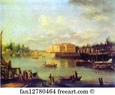 1803 Art Print - View On The Kamennoostrov Palace Through Bolshaya Nevka From The Stroganov Seashore