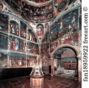 Southwest Art Print - View On Wall Frescoes From The Southwest