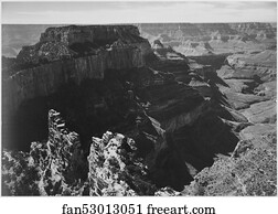Indifférent Art Print - View With Rock Formation, Different Angle, "grand Canyon National Park, " Arizona. Photographs Of National Parks And Monuments, Compiled 1941 - 1942, Documenting The Period Ca. 1933 - 1942.
