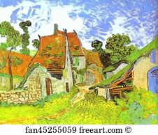 Auvers Sur Oise Art Print - Village Street In Auvers. Auvers-Sur-Oise