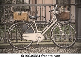 Free art print of Vintage bicycle. Vintage bicycle on the field with a