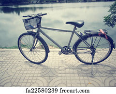 Free art print of Vintage bicycle. Vintage bicycle on the field with a