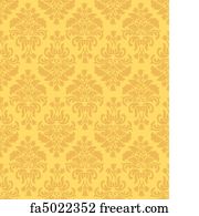 Free art print of Vintage wallpaper with floral pattern. Vintage golden ...