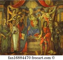 Virgin And Child With Four Angels Art Print - Virgin And Child With Four Angels And Six Saints (San Barnabas Altarpiece)